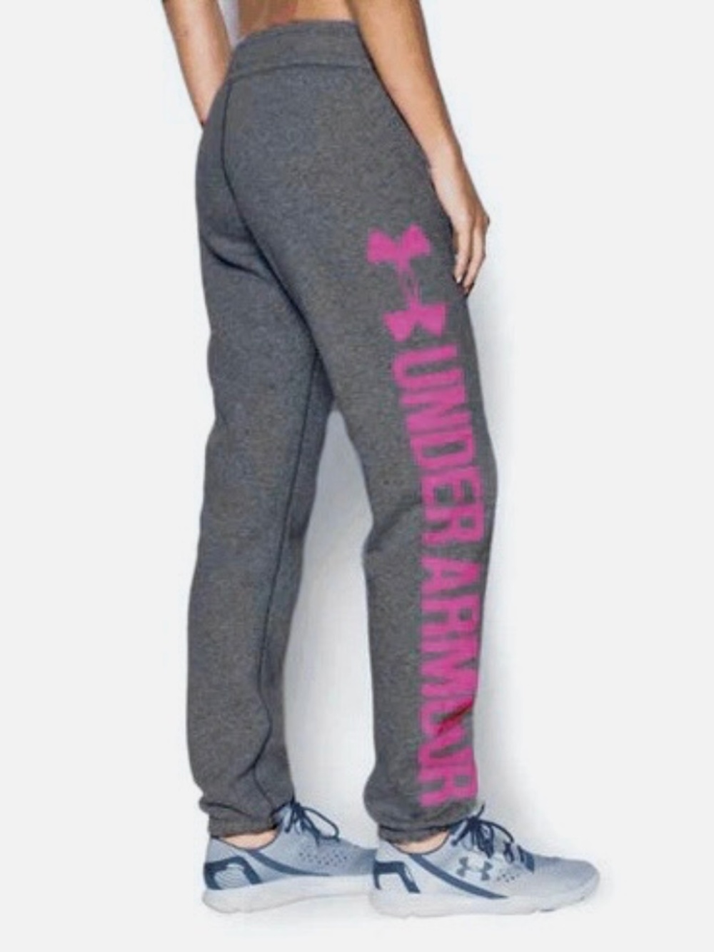 Under Armour Dark Grey Pink Cropped Vintage Sweatpants